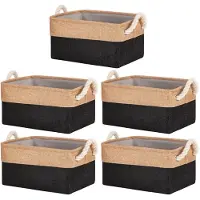Merkloos Set di 5 cesti portaoggetti con maniglie - 30x20x15 cm