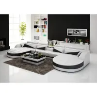 AEA Divano in pelle, divano a L, divano angolare, set angolare, design moderno, divano bianco, USB