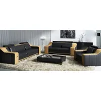 AEA Ledersofa Set Sofa Couch Sitz Polster Garnitur Sofagarnitur 3+2+1 Sofas mit USB