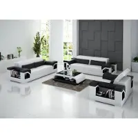 AEA Ledersofa Couch Sofagarnitur Set 3+2+1 Sitzer Garnitur Design Modern Sofa G8014D