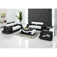 AEA Ledersofa Couch Wohnlandschaft 3+2+1 Sitzer + USB Garnitur Design Modern Sofa