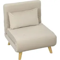 HOMCOM Poltrona letto , poltrona pieghevole con funzione letto, portata fino a 120 kg, beige