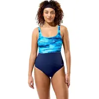 Speedo Women's Print Contour Eclipse One Piece Costume intero Donna (38, blu)