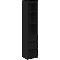 vidaXL Credenza nera aspetto rovere 37,5x35x180 cm materiale a base di legno