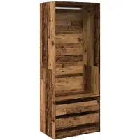 vidaXL Armadio in legno vecchio 80x50x200 cm Materiale a base di legno