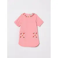 Stella McCartney Kids Abito mini in cotone con ricami floreali