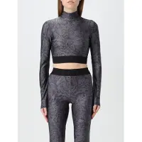 Just cavalli Top crop in jersey con stampa