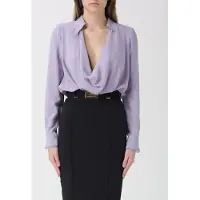 Elisabetta franchi Body a blusa in georgette di viscosa