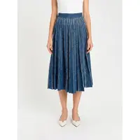Twinset Gonna a pieghe in denim