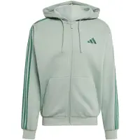 Adidas Essentials 3-Stripes Fleece Full-Zip Hoodie Felpa con cappuccio Uomo (M, grigio)