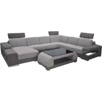 AEA Ecke Stoff Modern XXL Couch Wohnlandschaft Textil Sofa U-Form B2015 Stoff +Tisch