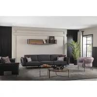 AEA Italienische Stil Möbel Sofagarnitur Graue Couch Sofa Sitzpolster Loft 3tlg.