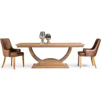 Xl Moebel Gmbh Tisch Esstisch Brauner Holz Säulentisch Essgruppe mit 4 Stühlen Stuhl Set