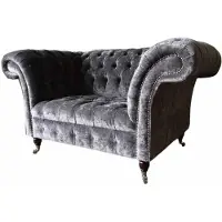 AEA Design Chesterfield Stoff Couch Sessel 1.5 Sitzer Polster Lounge