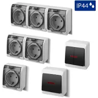 Elektro-Plast Presa di corrente a superficie bianca a 2 vie a prova di umidità IP44 16A 250V a superficie