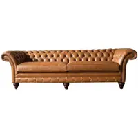 AEA Sofa 4 Sitzer Couch Polster Chesterfield Sofa Sitz Leder Design Braun Möbel
