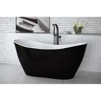 AEA Schwarze Designer Badewanne Freistehende Luxus Wanne in Schwarz Wannen Bad Acryl