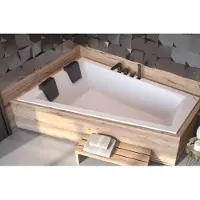 AEA Vasca da bagno angolare per 2 persone, da incasso, in acrilico, design moderno