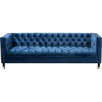 AEA Divano a due posti, design creativo, rivestito in tessuto blu, ideale per il soggiorno