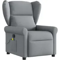 vidaXL Sedia da massaggio in tessuto grigio chiaro