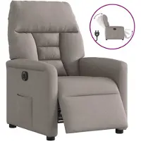 vidaXL Poltrona relax elettrica in tessuto tortora