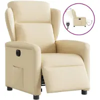 vidaXL Poltrona relax elettrica in tessuto crema