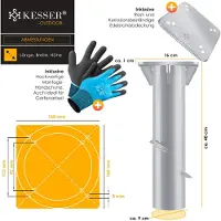 Kesser Base universale in metallo per ombrellone, 16x16 cm, inclusi guanti
