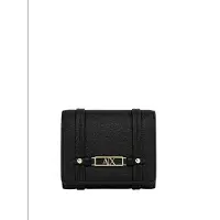 Armani Exchange per donna. XW002613AF15632UC010 Portafoglio con finitura testurizzata e logo metallizzato nero (OSFA), Casual, Poliester