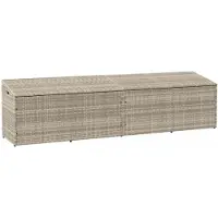 vidaXL Scatola di cuscini da giardino grigio chiaro 220x50x58 cm in poly rattan