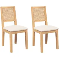 vidaXL Sedie da pranzo con cuscino 2 pz. Legno massiccio di gomma