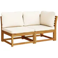 vidaXL set da giardino 2 pezzi con cuscini in legno massiccio di acacia