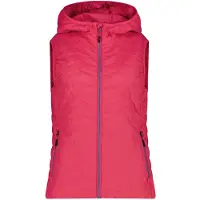 CMP Women's Vest Fix Hood Gilet sintetico Donna (34, fuchsia/rosso)