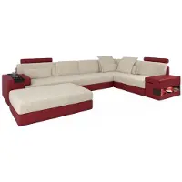 AEA Wohnlandschaft U-Form Eck Sofa Couch Polster Ecke Leder Sofa Couchen Möbel