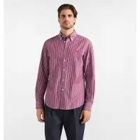 HARMONT & BLAINE per uomo. CRR074013932B Camicia a Righe Lunga Tinto Granata (L), Casual, Cotone, Manica lunga