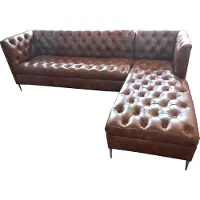 AEA Chesterfield Ecksofa L-Form Leder Luxus Couch Ledersofa Eckgarnitur