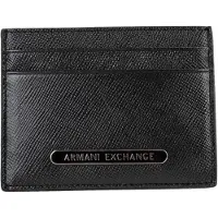 Armani Exchange per uomo. XM000169AF12702UC001 Porta carte in pelle nera (OSFA), Nero, Casual