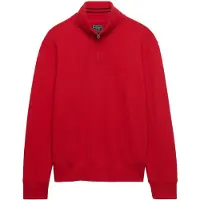 Superdry per uomo. M2014700A Felpa con mezza zip Essential Serif rossa (XXL), Rosso, Casual, Cotone