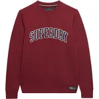 Superdry per uomo. M2014590A Felpa rossa dal taglio rilassato con applicazioni sportive. (XL), Rosso, Casual, Granata, Cotone