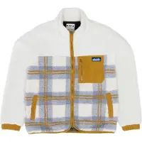 KAVU - Giacca in sherpa con cerniera - Willow Creek Sherpa Fleece Jacket W Horizon Plaid per Donne in Poliestere Riciclato - Taglia S - Bianco