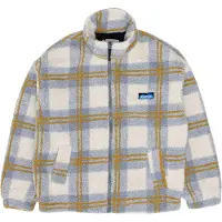 KAVU - Pile spesso con cerniera - Loven Sherpa Fleece Jacket W Horizon Plaid per Donne in Poliestere Riciclato - Taglia S - Blu