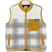 KAVU - Giacca senza maniche in sherpa - Ozette Sherpa Fleece Vest W Horizon Plaid per Donne - Taglia S - Blu