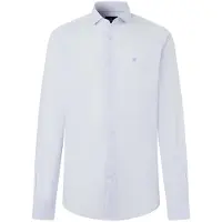 Hackett London per uomo. HM3010878 camicia a righe sottili city fit classica blu (M), Casual, Cotone, Classico, Manica lunga