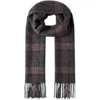 Hackett London per uomo. HM0400110 Sciarpa Plaid Logo grigia (OSFA), Casual, Grigio, Lana, Classico
