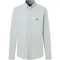 Hackett London per uomo. HM3010910 camicia oxford tinta unita fit classico verde (M), Casual, Cotone, Manica lunga