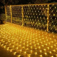 Lapamax Catena luminosa a LED, luce bianco caldo, 8 modalità di illuminazione, ideale per decorazioni natalizie, feste, interni, giardini. Grado di protezione IP44. Dimensioni: 1,5 x 1,5 metri