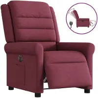 vidaXL Poltrona relax in tessuto rosso vino elettrico