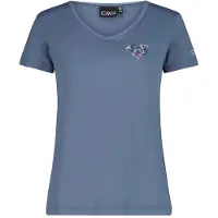 CMP Women's T-Shirt V-Neck Maglia funzionale Donna (46, grigio/blu)