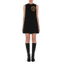 Moschino Teddy Embroidery Cady Dress Black Taglia: 36 | Abiti Mini Outlet | Donna | Nero