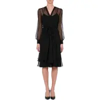 Moschino Silk Chiffon Dress Black Taglia: 40 | Abiti Midi Outlet | Donna | Nero