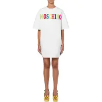 Moschino Multicolor Logo Interlock Jersey Dress White Taglia: 40 | Abiti Mini Outlet | Donna | Bianco